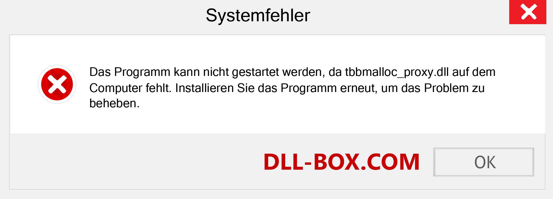 tbbmalloc_proxy.dll-Datei fehlt?. Download für Windows 7, 8, 10 - Fix tbbmalloc_proxy dll Missing Error unter Windows, Fotos, Bildern